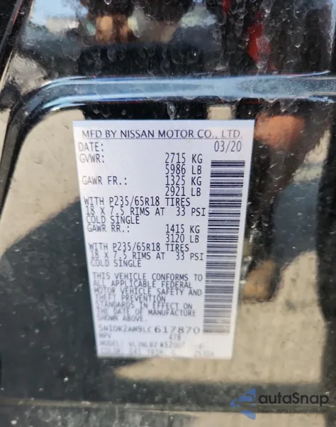 2020 Nissan Pathfinder S from USA, damaged, VIN 5N1DR2AM9LC617870
